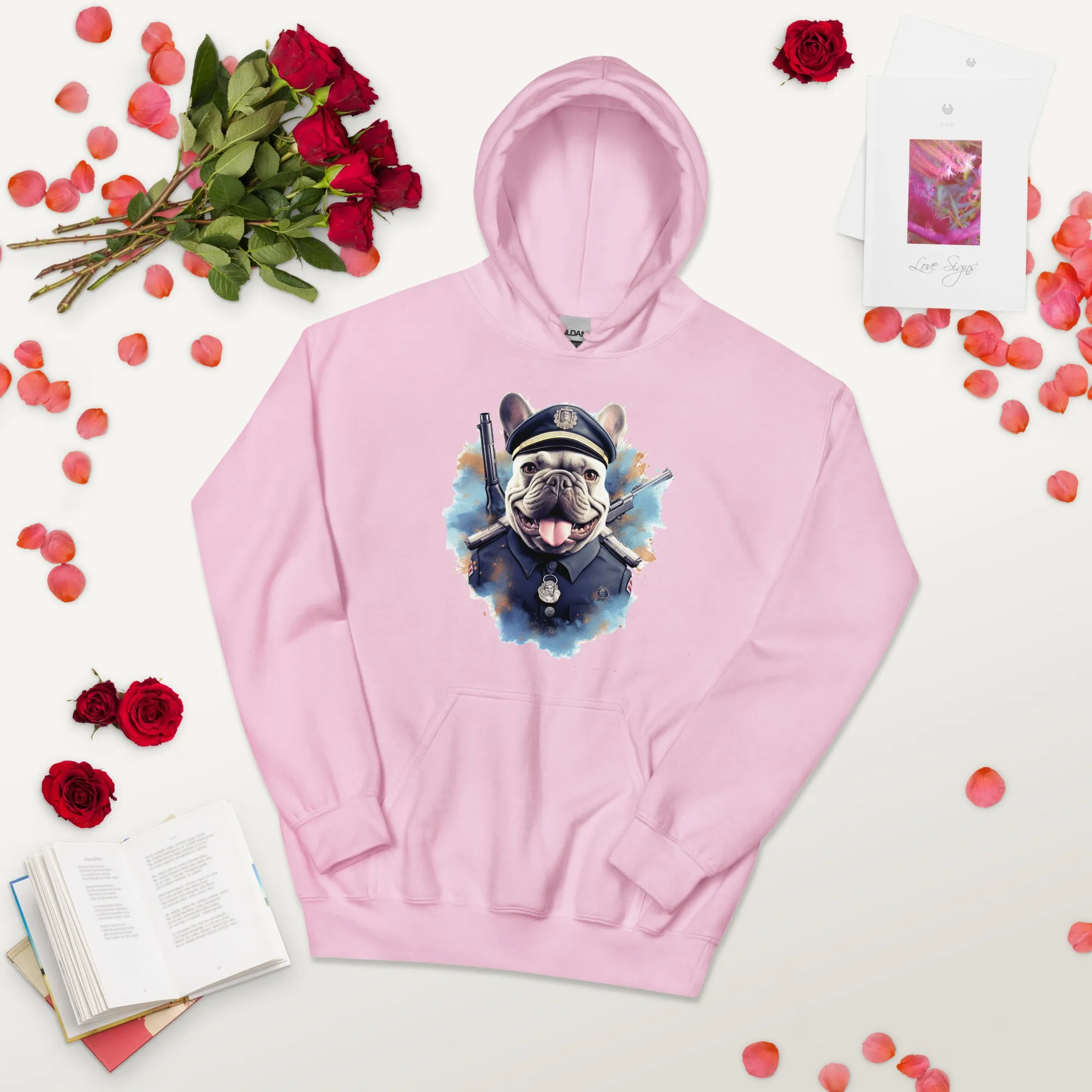 Policeman Frenchie Unisex Heavy Blend Hoodie - A Unique and Brave Pick for Pet Lovers and Law Enforcement Enthusiasts