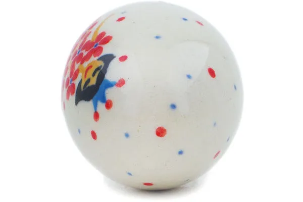 Polish Pottery 2" Egg Figurine Princess In A Red Dress