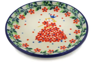 Polish Pottery Mini Plate, Coaster plate Princess In A Red Dress