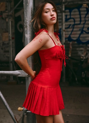 Love Seeker Corset Mini Dress - Red Pretty Glow