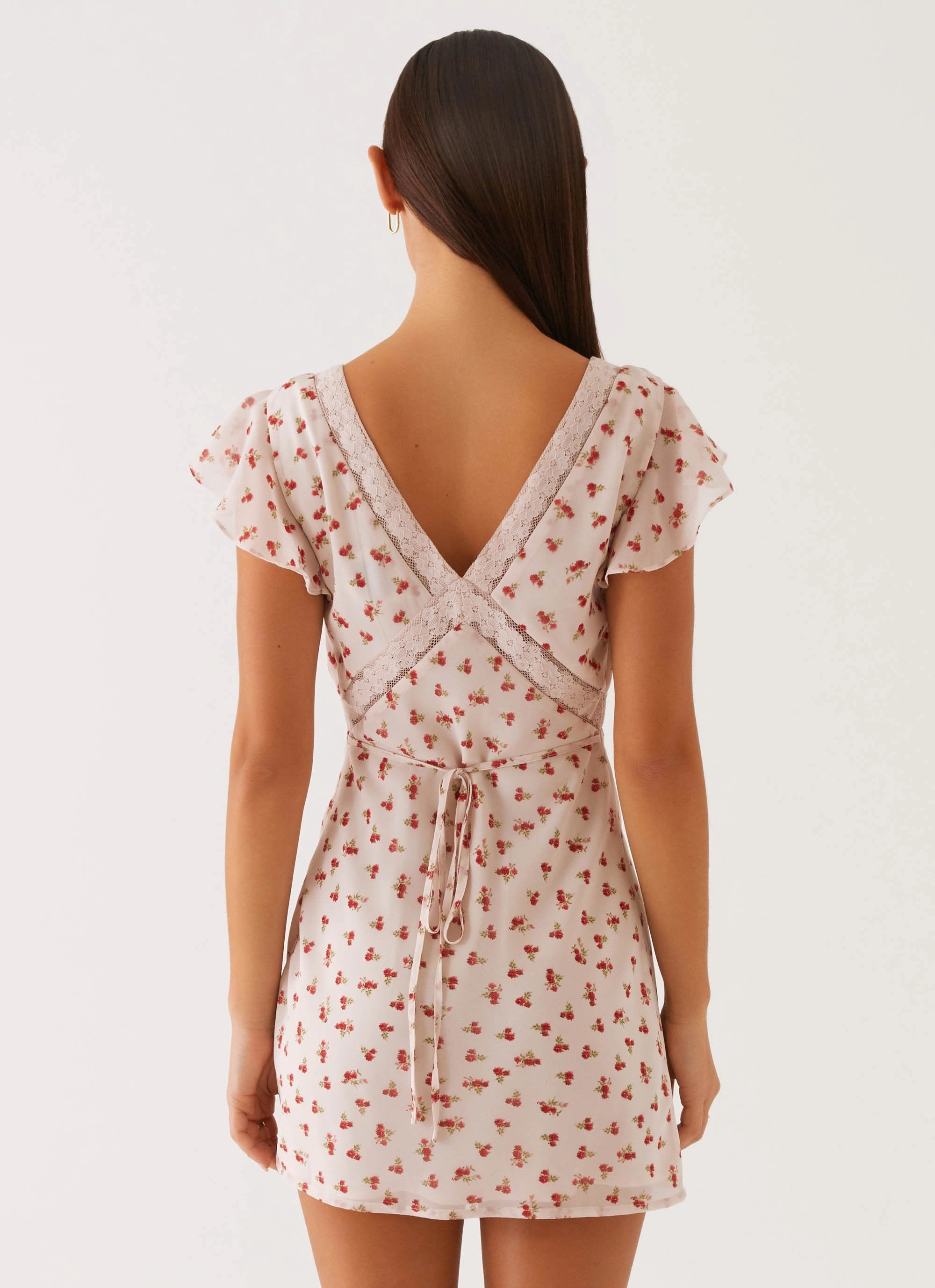 Luxe style Global Style Tangled dreams Mini Dress - Red Ditsy Floral