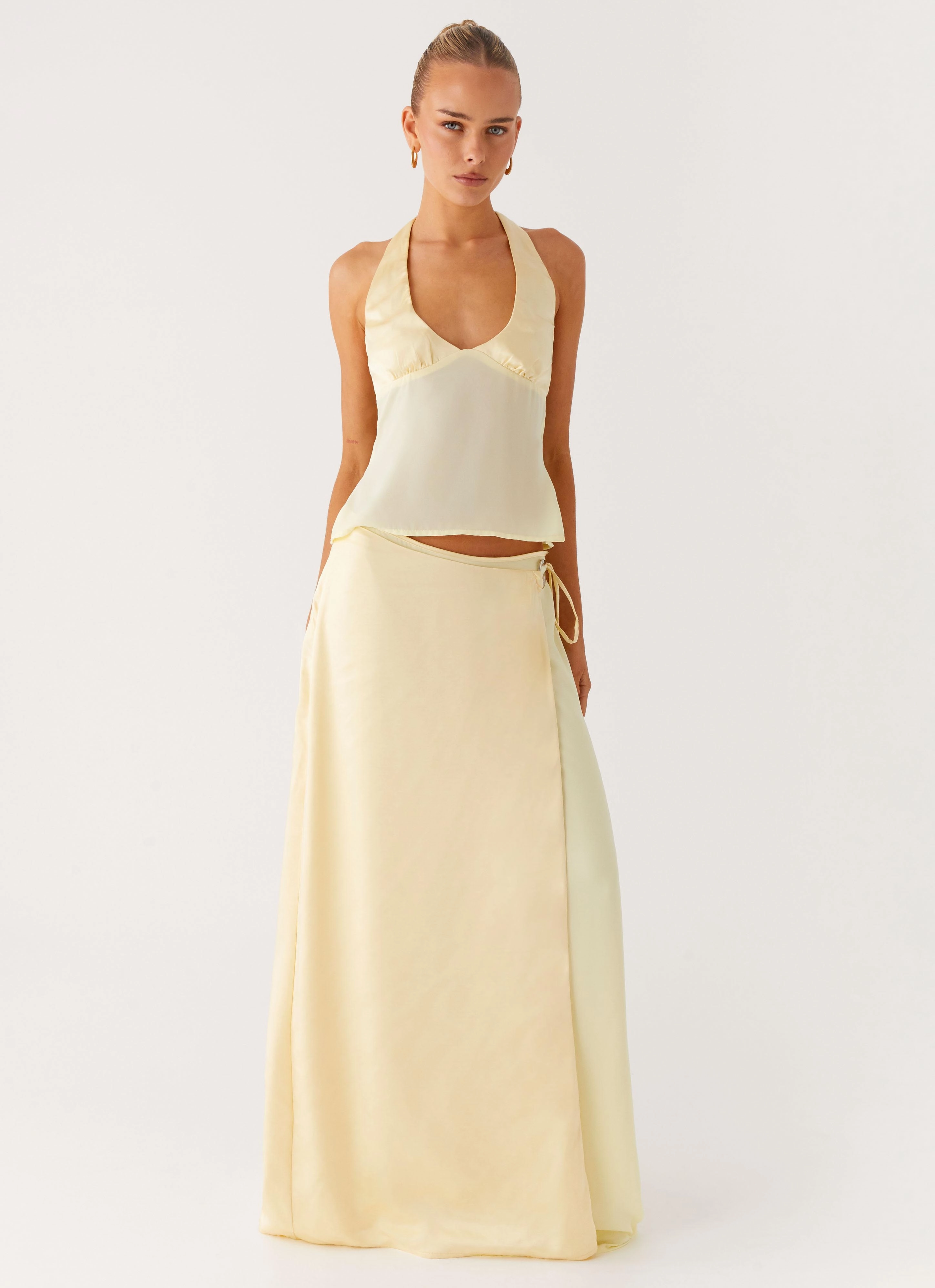 Pollie Halter Top - Yellow StretchFabric