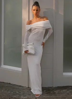 Pollyanna Knit Hardware Maxi Dress - Ivory Vibrant patterned dress Balanced Look