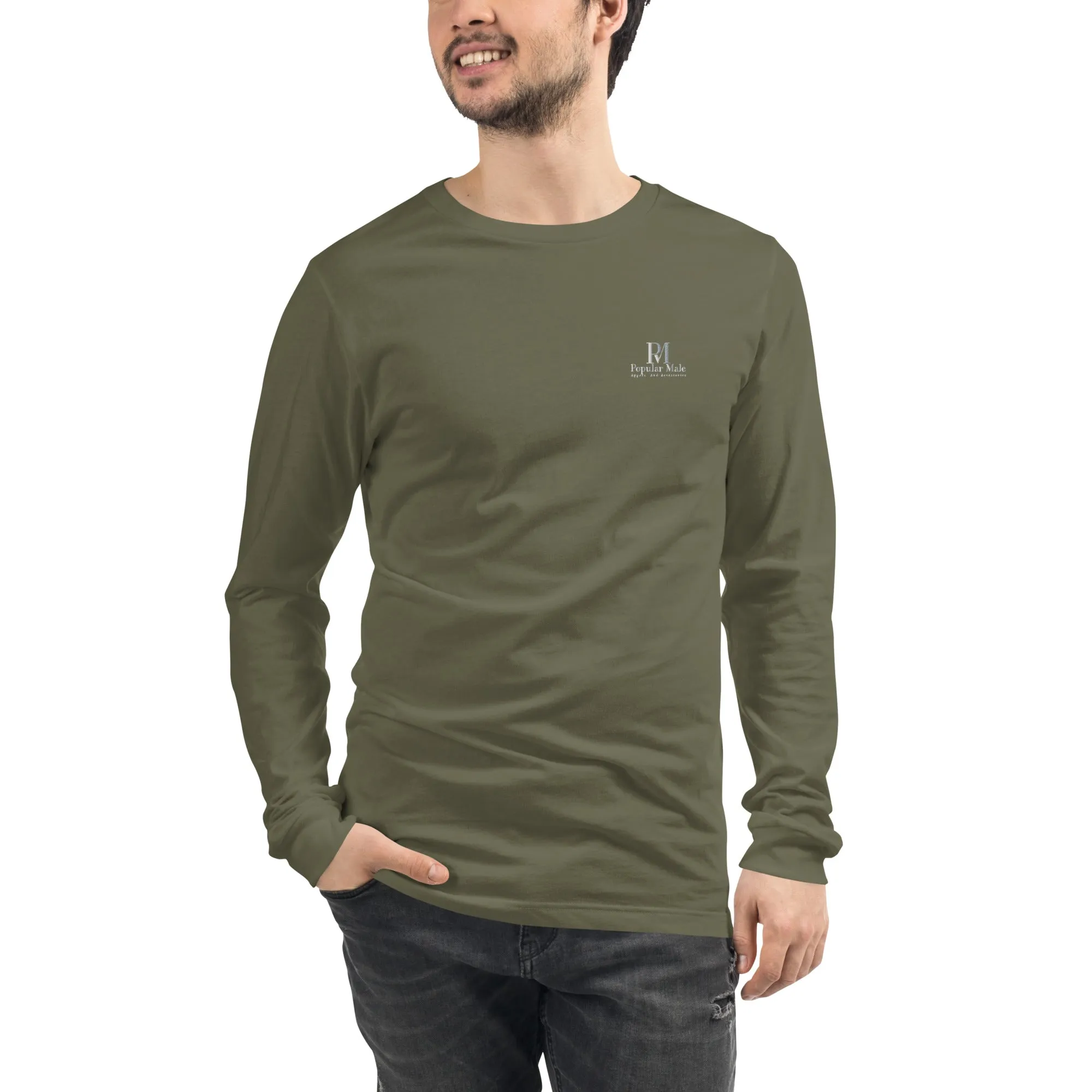 Popular Male Embroidered Long Sleeve Tee