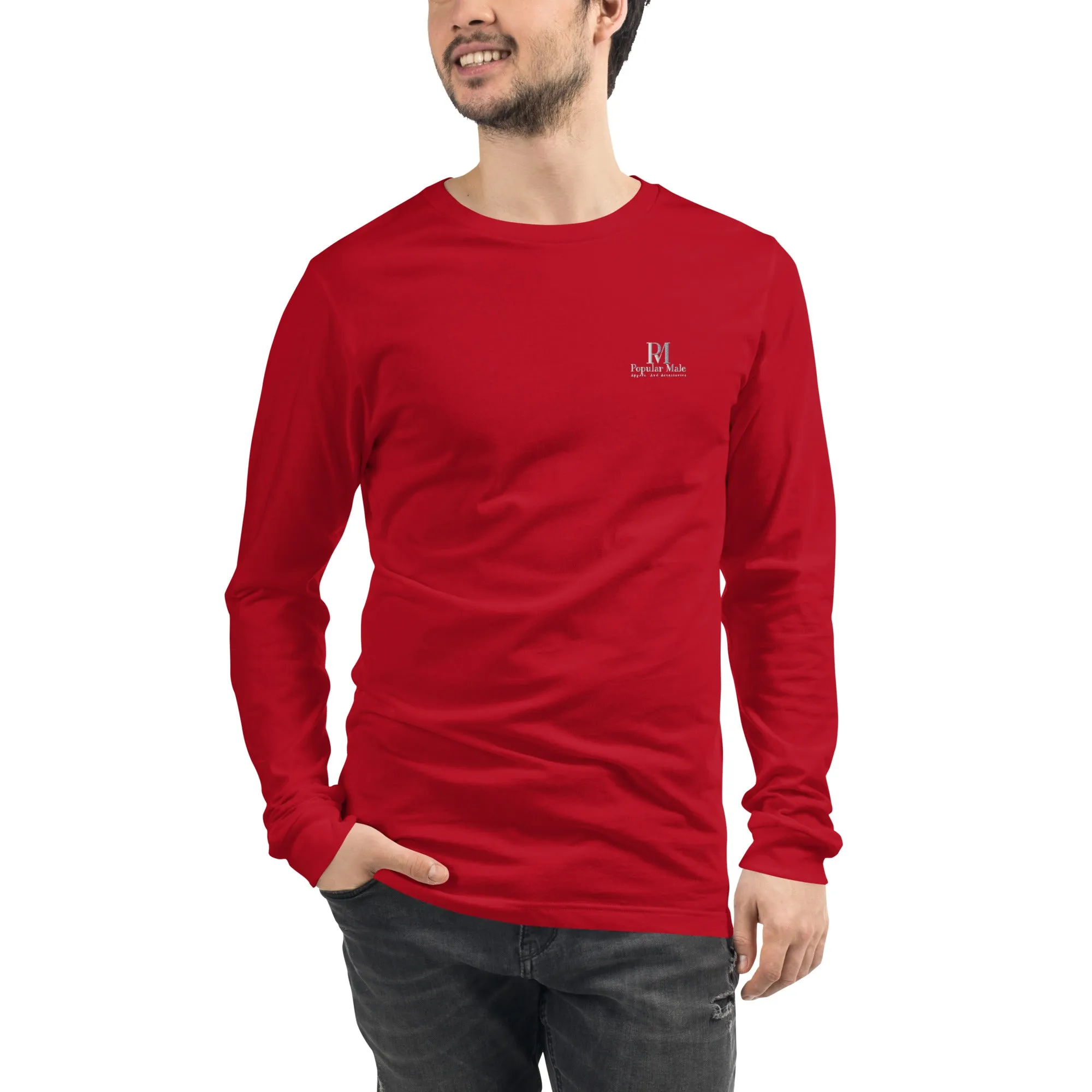 Popular Male Embroidered Long Sleeve Tee