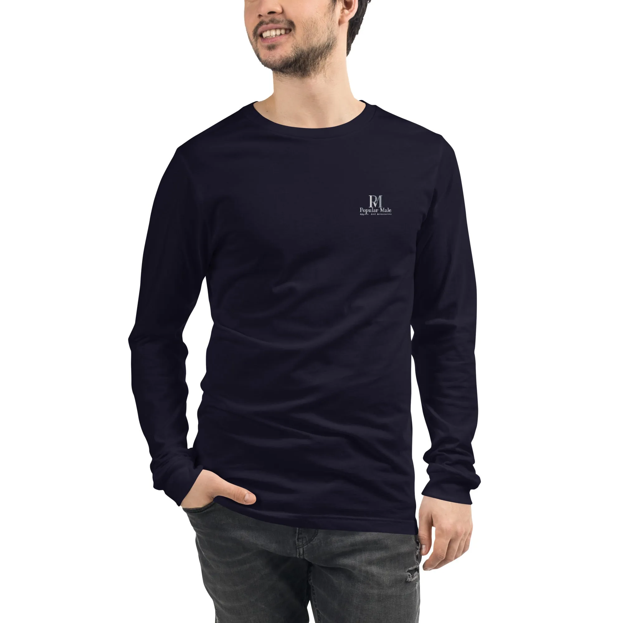 Popular Male Embroidered Long Sleeve Tee