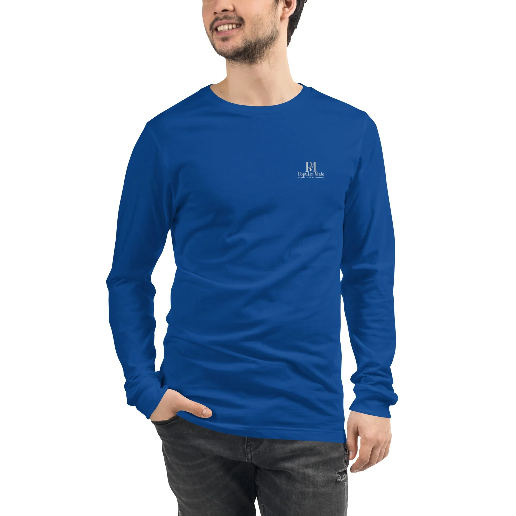Popular Male Embroidered Long Sleeve Tee