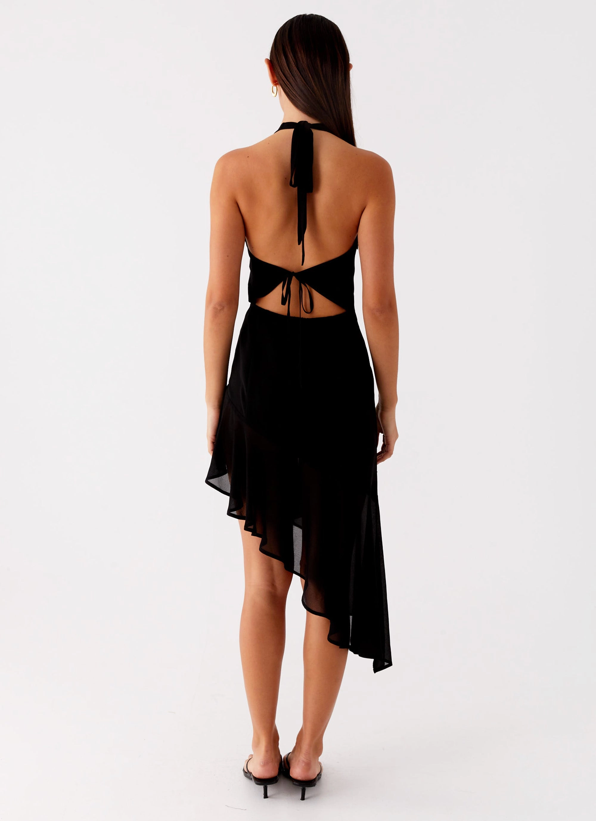 Chic And Comfortable Clean Slate Midi Dress - Black