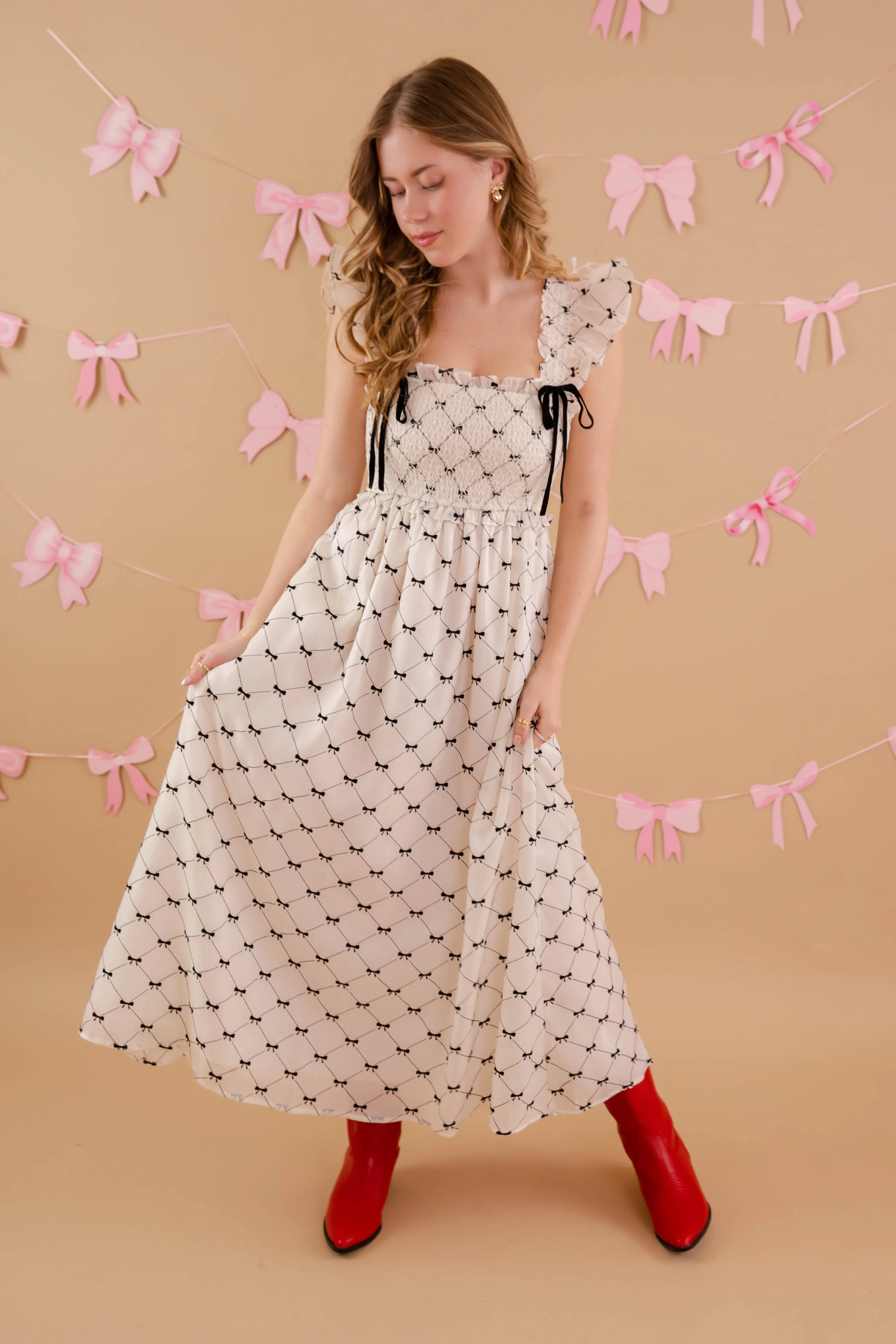 Delightfully Intrigued Maxi Dress Ruffle-Detail