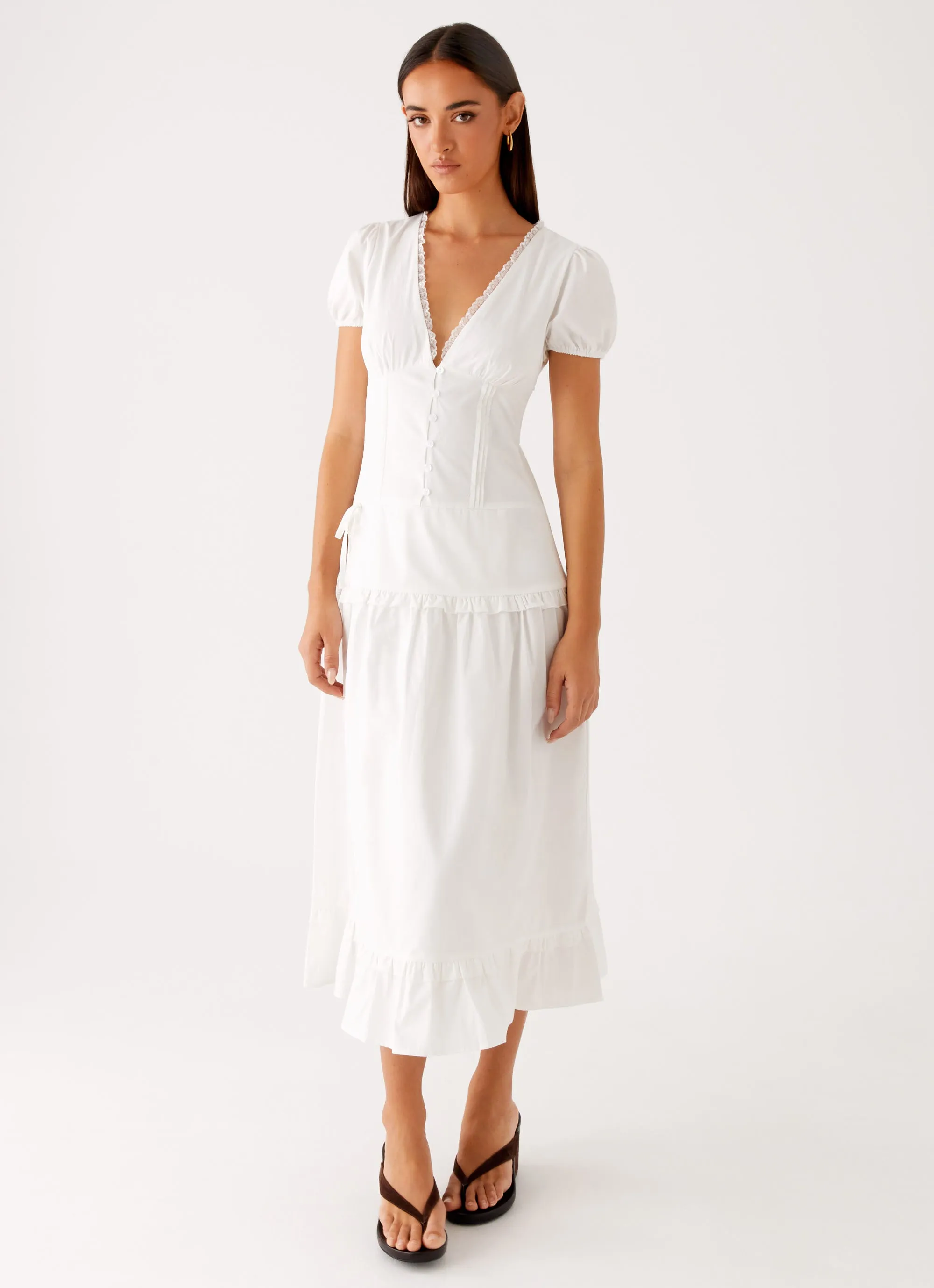 Timeless Fit Look London Midi Dress - White