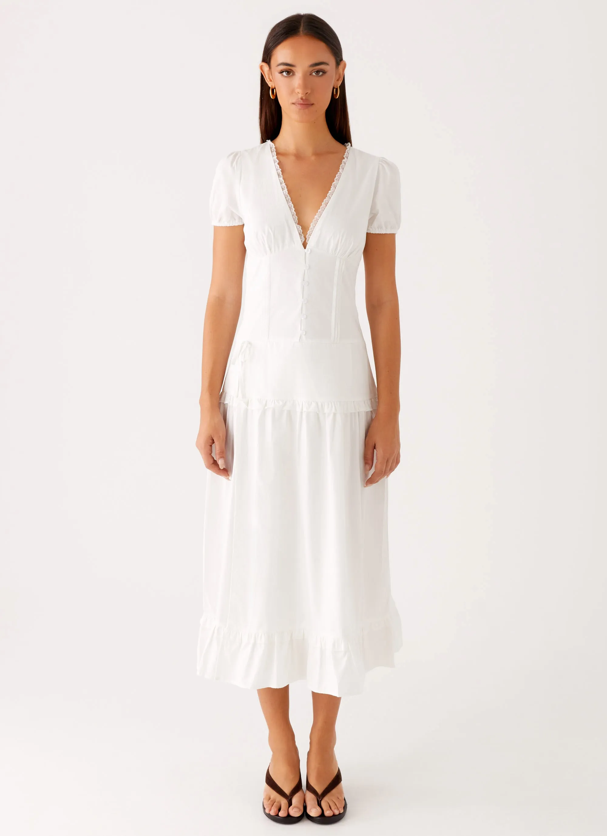 City Layers Kind Light London Midi Dress - White