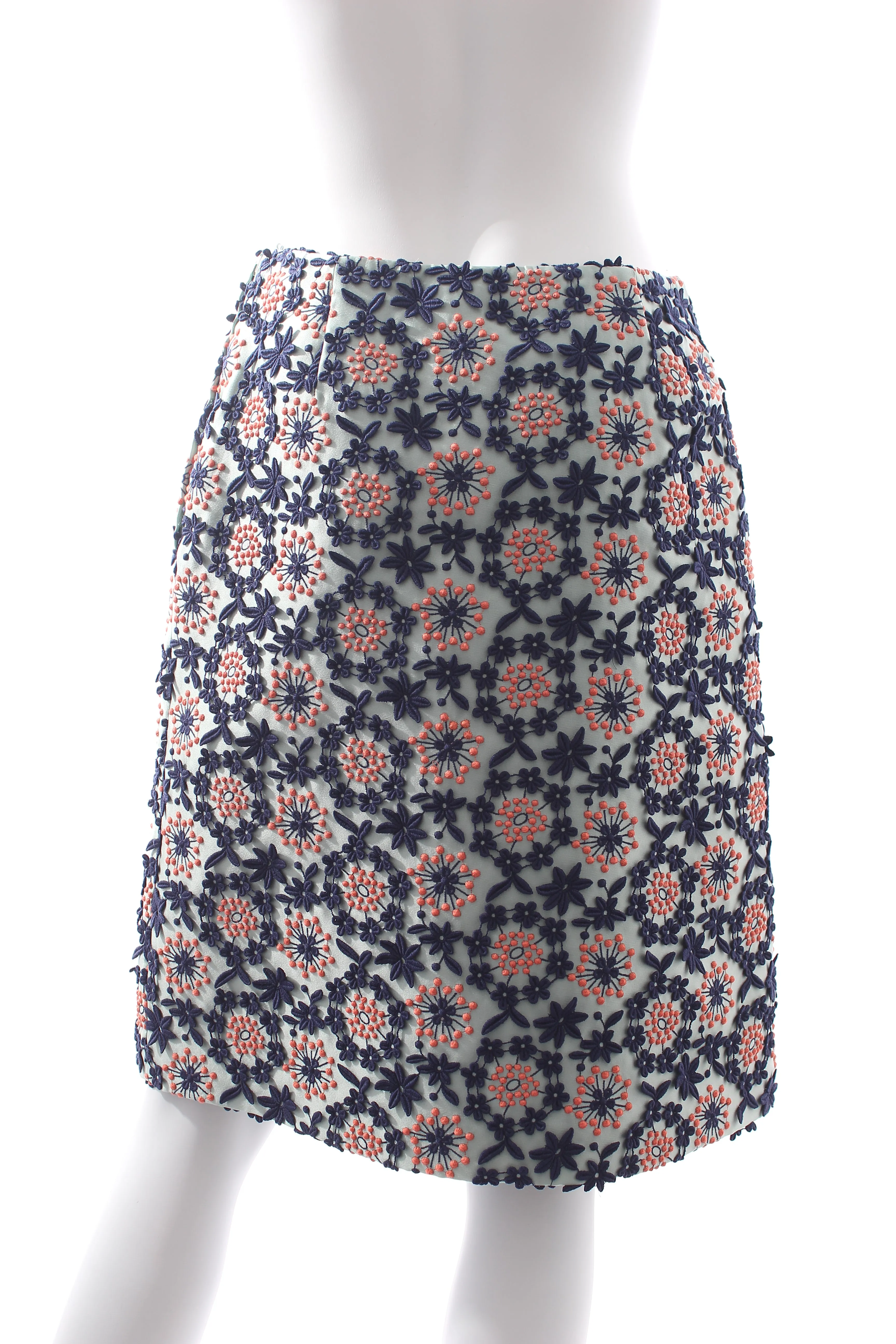 Prada Flower Embroidered Skirt