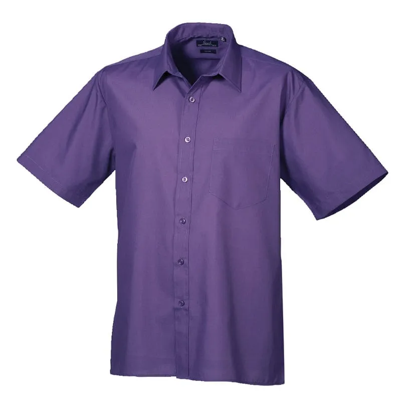 Premier Mens Short Sleeve Poplin Shirt PR202 - Brights