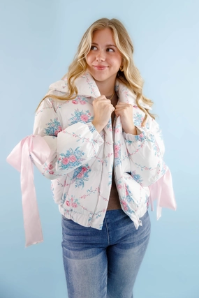 Relaxed Hoodie OdorResistant Treatment RESTOCK: Graceful Moments Puffer Jacket-White