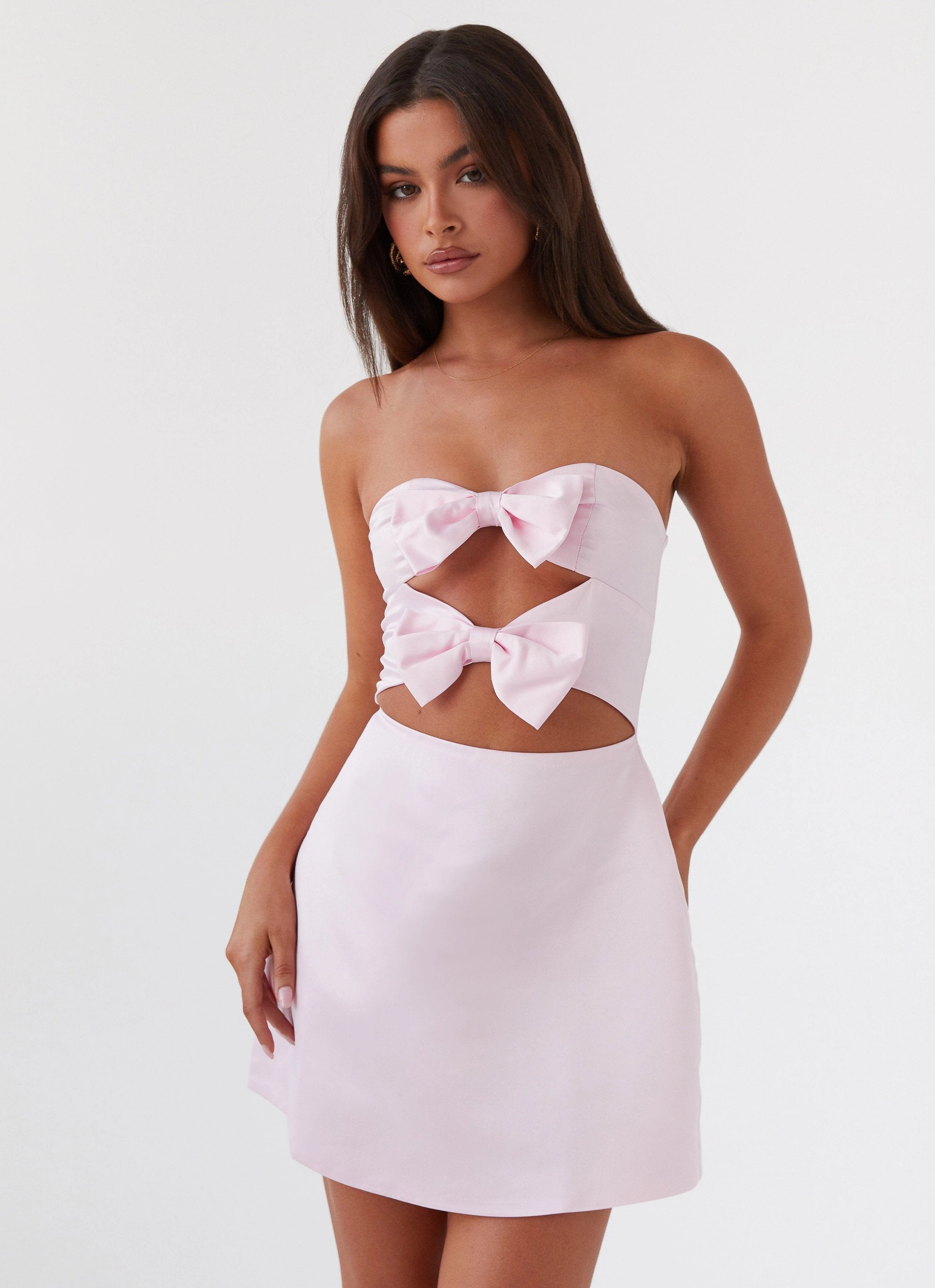 Regular-fit Girl Crush Bow Mini Dress - Pink