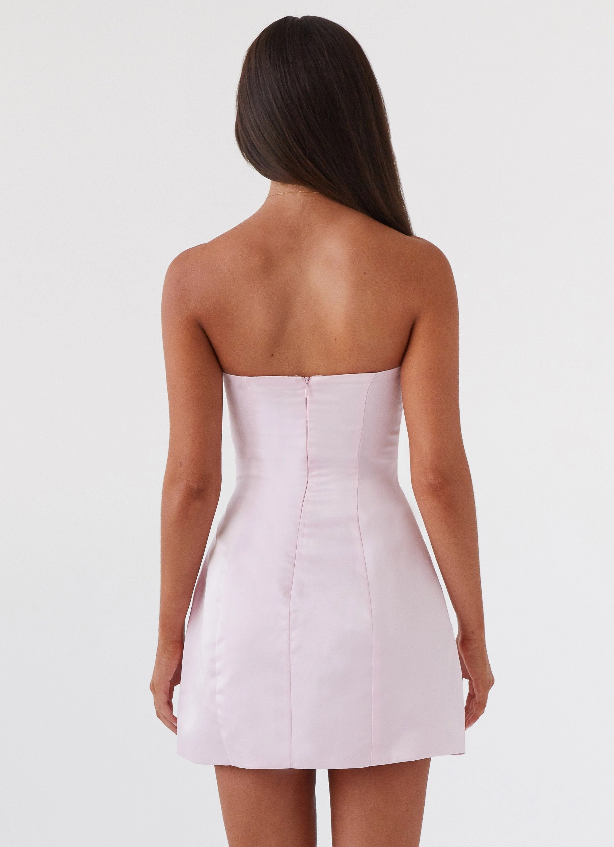Minimalist feel Comfy and Chic Girl Crush Bow Mini Dress - Pink