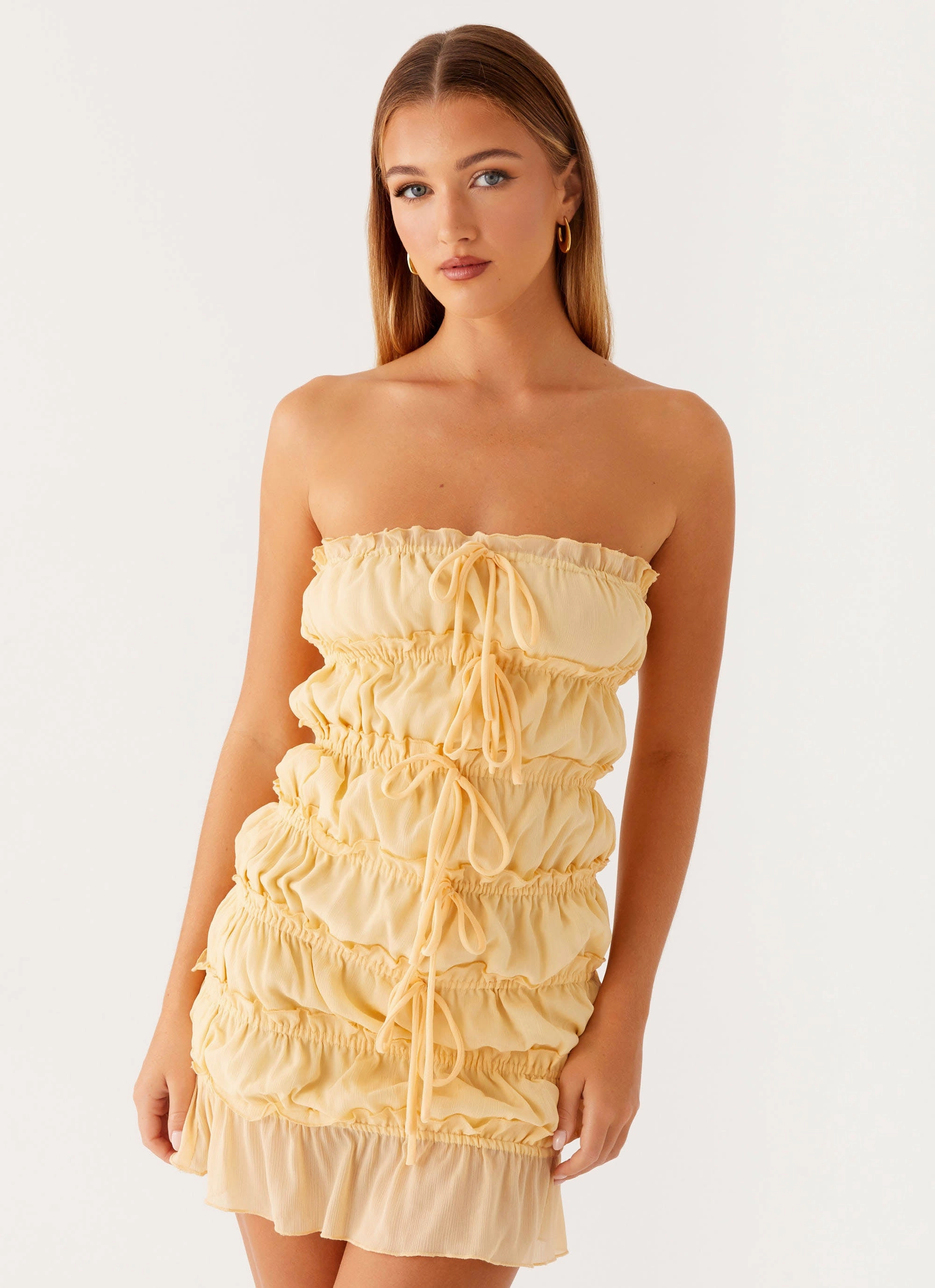 Wrap-Style Kylan Mini Dress - Apricot
