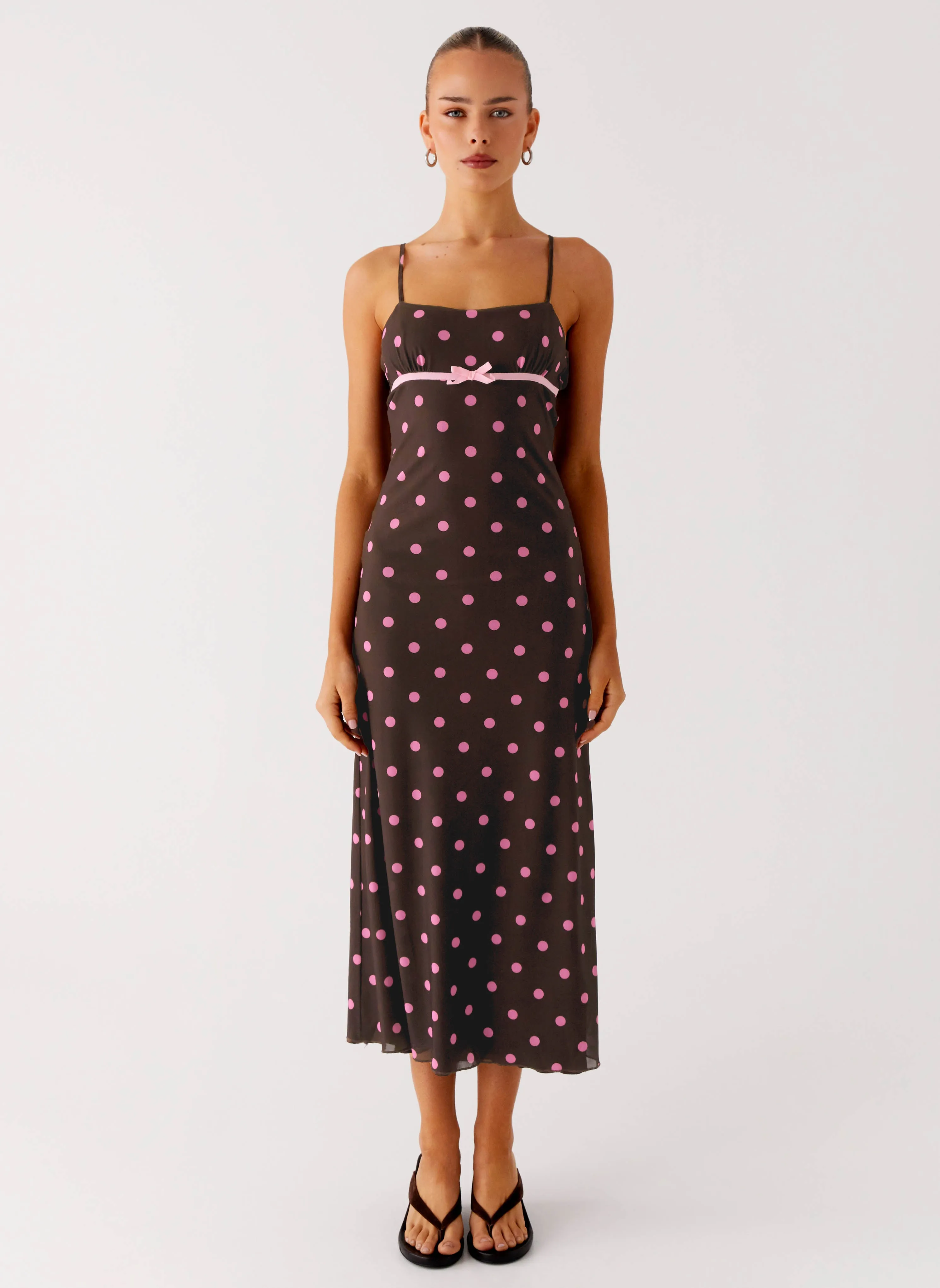 Anti-bacterial Radiant Mood Latto Midi Dress - Chocolate Strawberry Dot