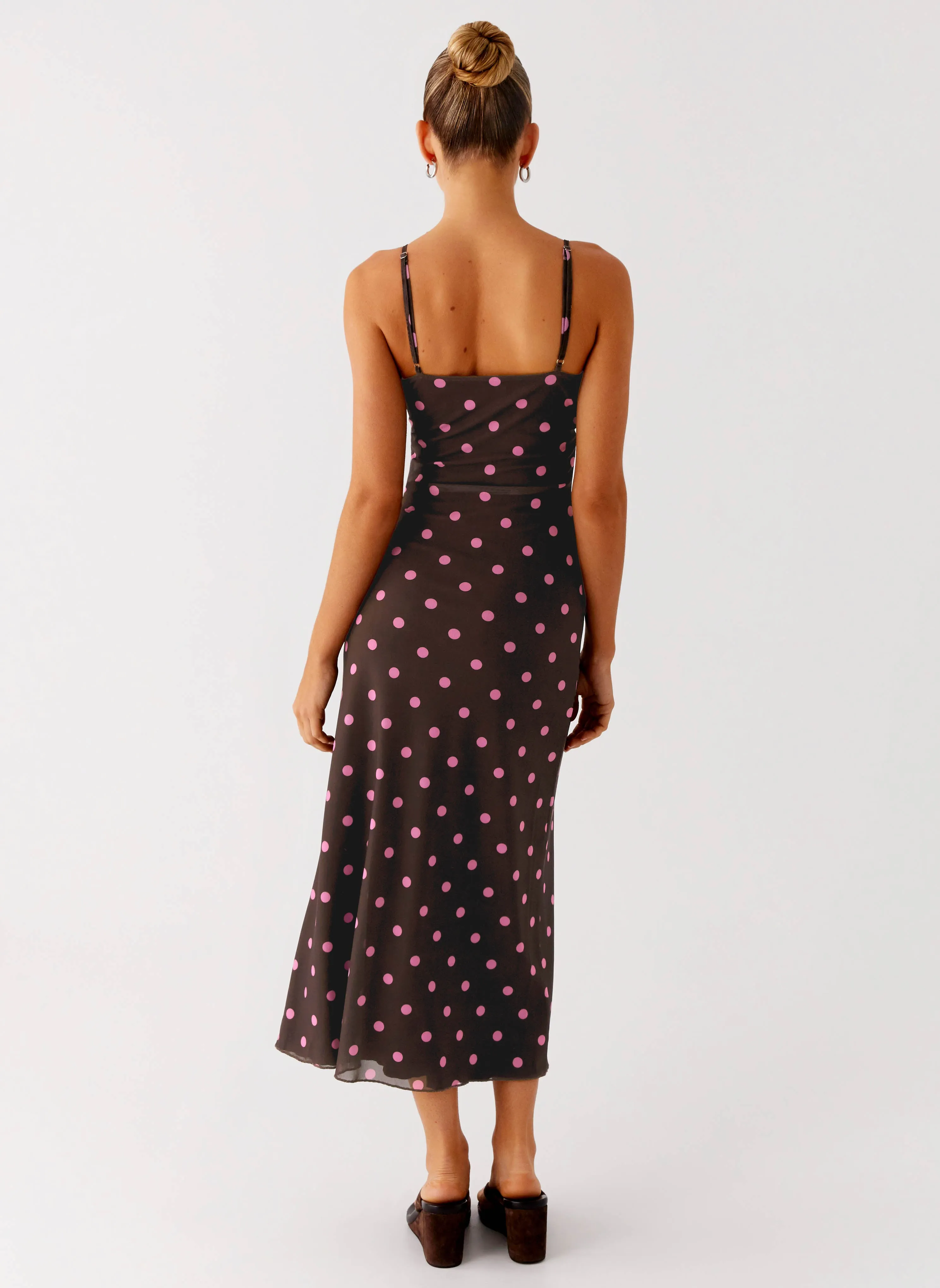 Latto Midi Dress - Chocolate Strawberry Dot Perfect Comfort Wear Style focused