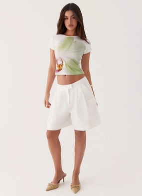 Microfiber Material Pistachio Lily Baby Tee - Green