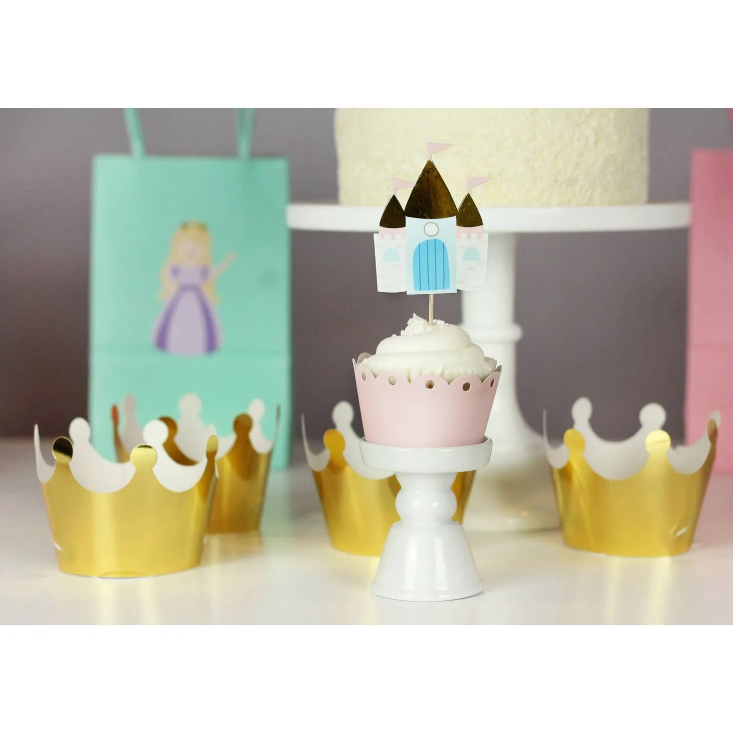 Pretty Princess Gold Crowns 12pk. S0116