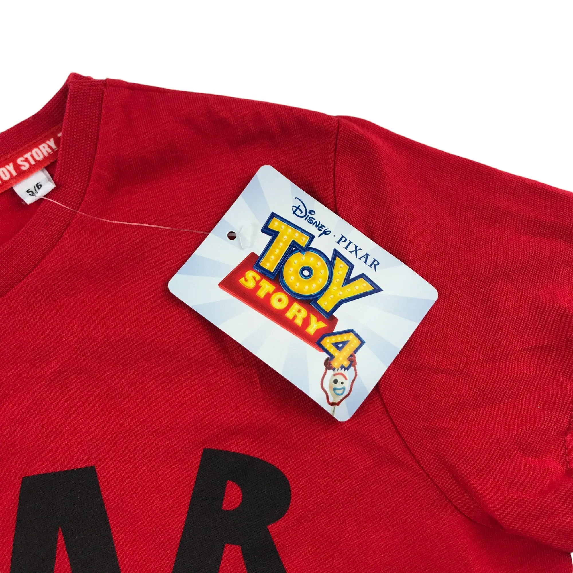Primark t-shirt 5-6 years red Toy Story T-rex print short sleeve cotton
