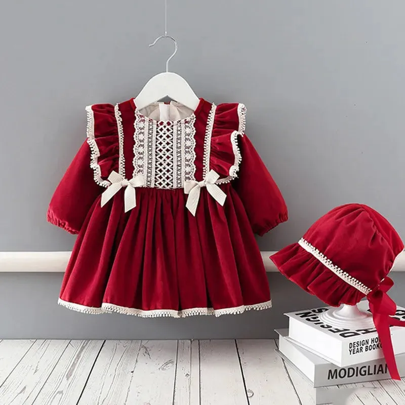 Princess Lace Dress Set for Baby Girls