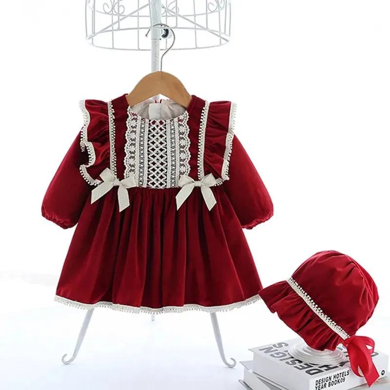 Princess Lace Dress Set for Baby Girls