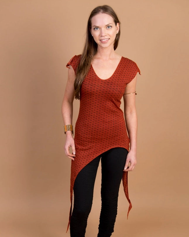 WaffleWeave Print Pixie Top