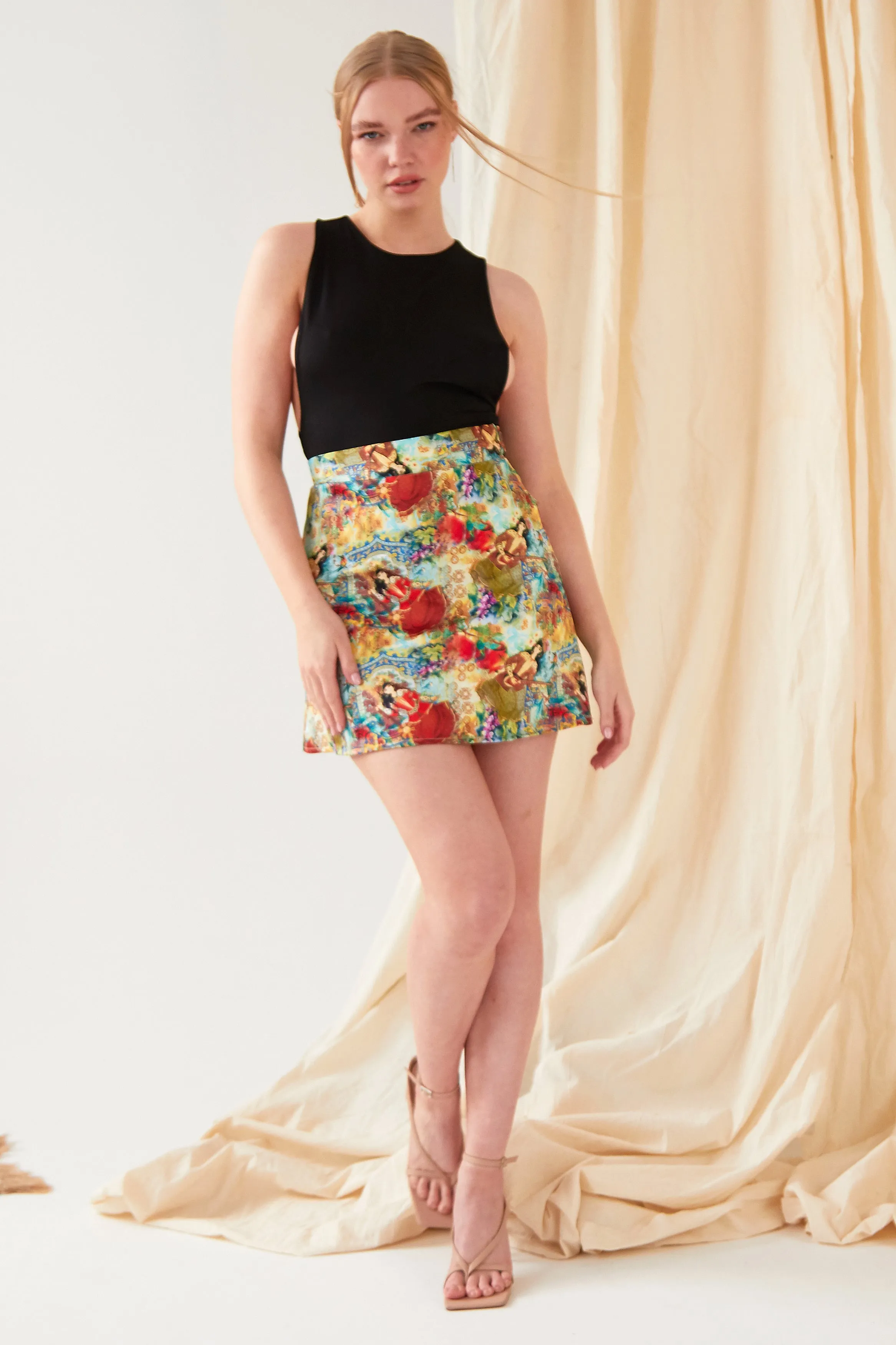 Printed Mini Skirt