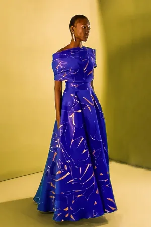 Printed Off-The-shoulder Princess Dress