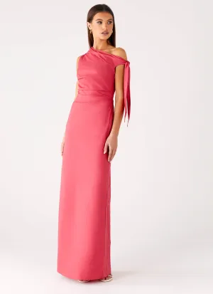 Curvy Glam Marella Maxi Dress - Coral