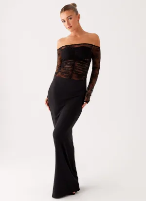 Avi Maxi Dress - Black Chic Vibe Feminine full-length gown