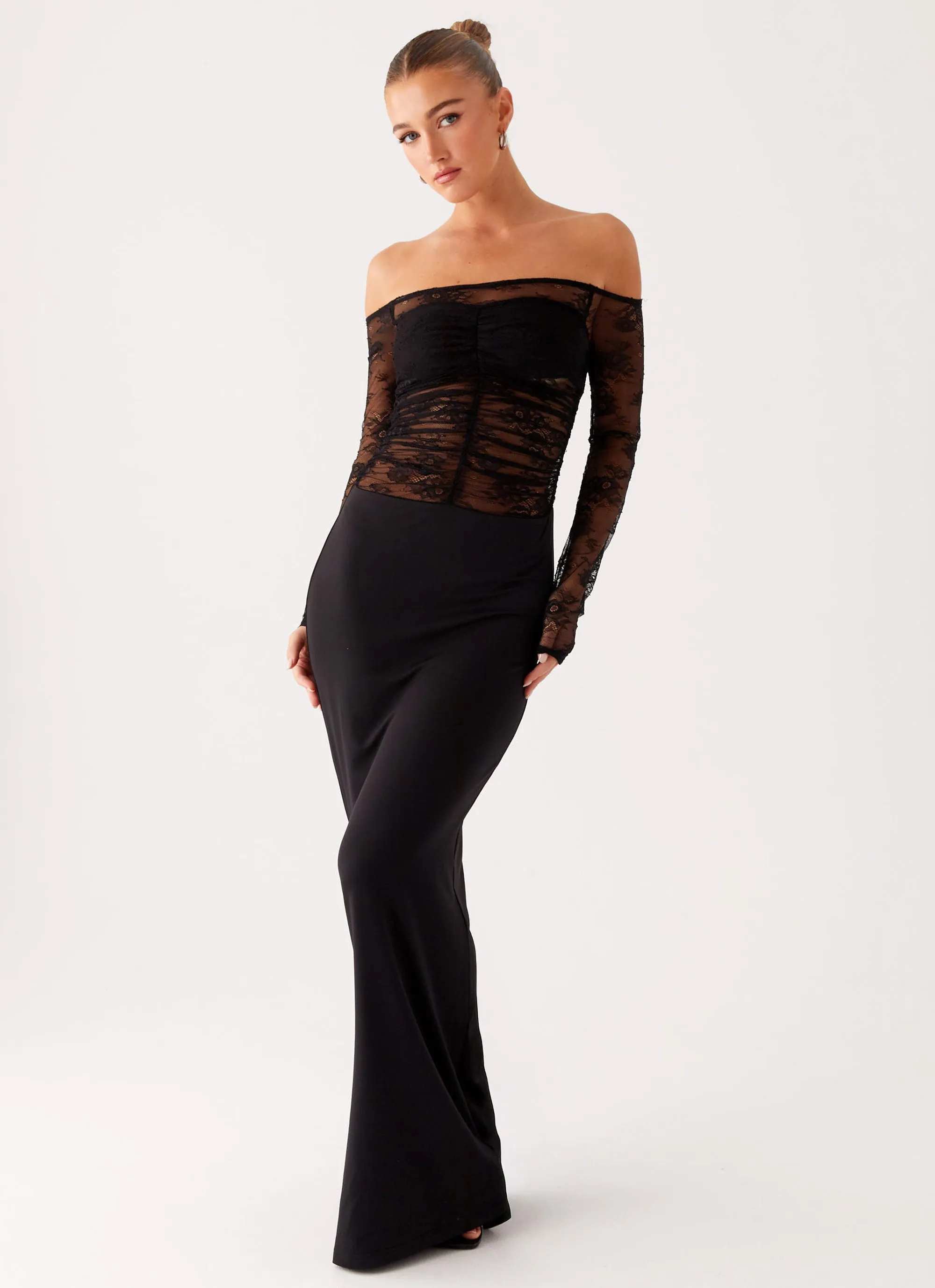Avi Maxi Dress - Black Chic Vibe Feminine full-length gown