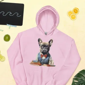 Professor Frenchie Unisex Heavy Blend Hoodie - A Smart Choice for Pet Lovers and Academia Enthusiasts