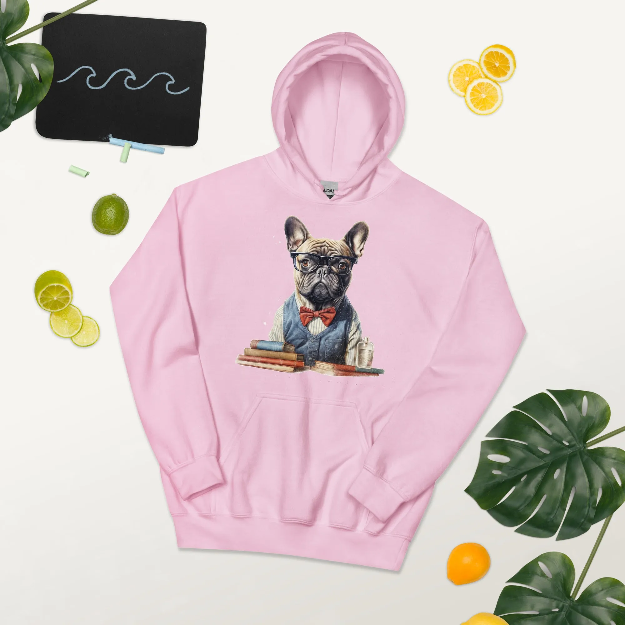 Professor Frenchie Unisex Heavy Blend Hoodie - A Smart Choice for Pet Lovers and Academia Enthusiasts