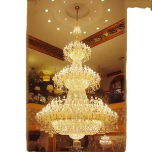 Project Customized Interior Pendant Luxury Chandelier Light for Living Room Hotel Modern Crystal Ceiling Hanging Lamps