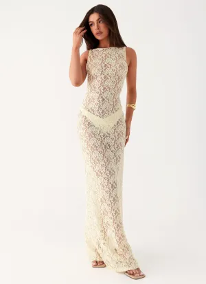 Promised Land Lace Maxi Dress - Ivory Flattering Cut Wear Smart and Stylish