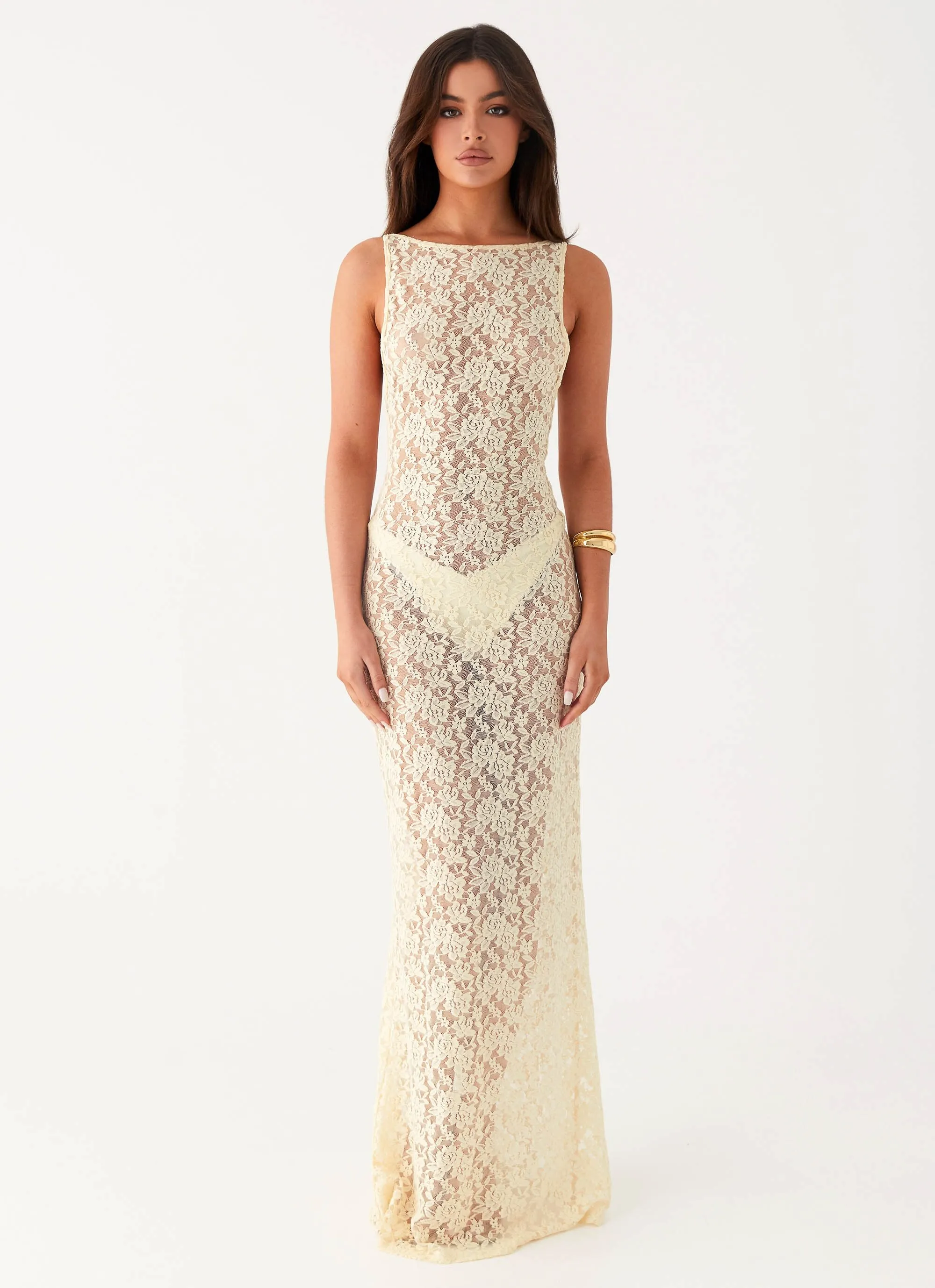 Promised Land Lace Maxi Dress - Ivory Easy Pick