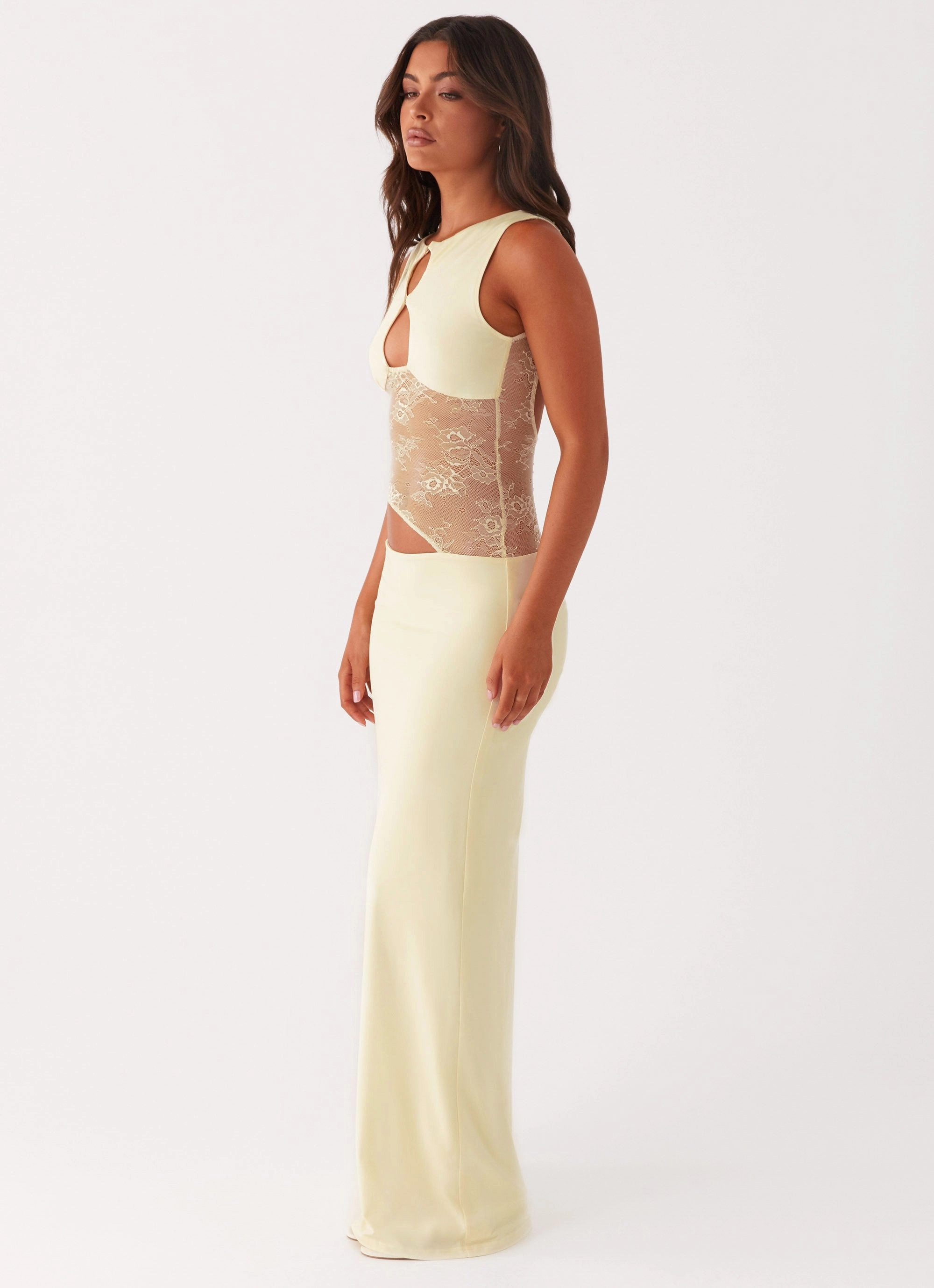 Charming Comfort Drapey Fabric Prophecy Maxi Dress - Yellow