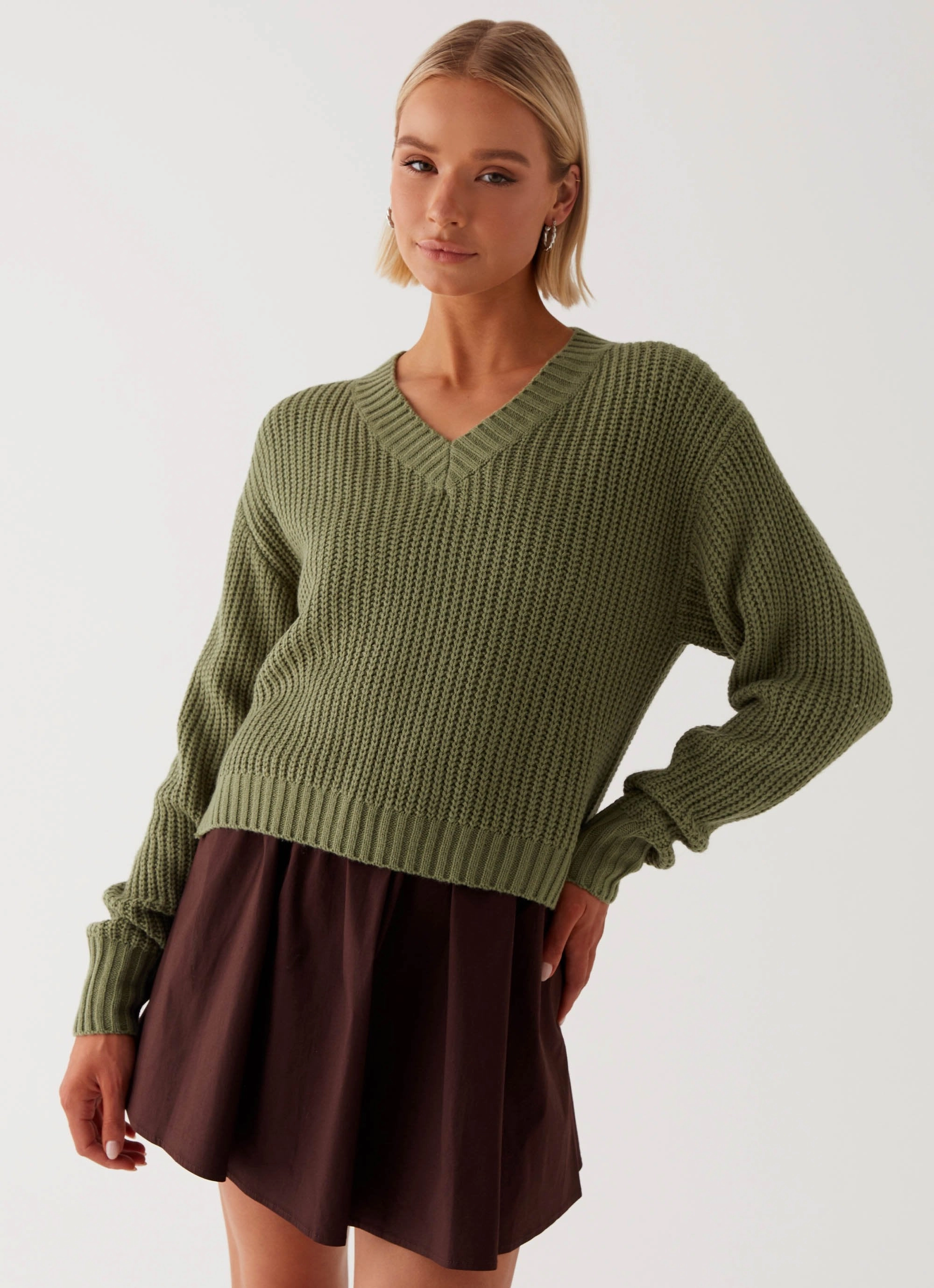 Abrasion Proof Edging Concealed Zippers Jenson Sweater - Khaki