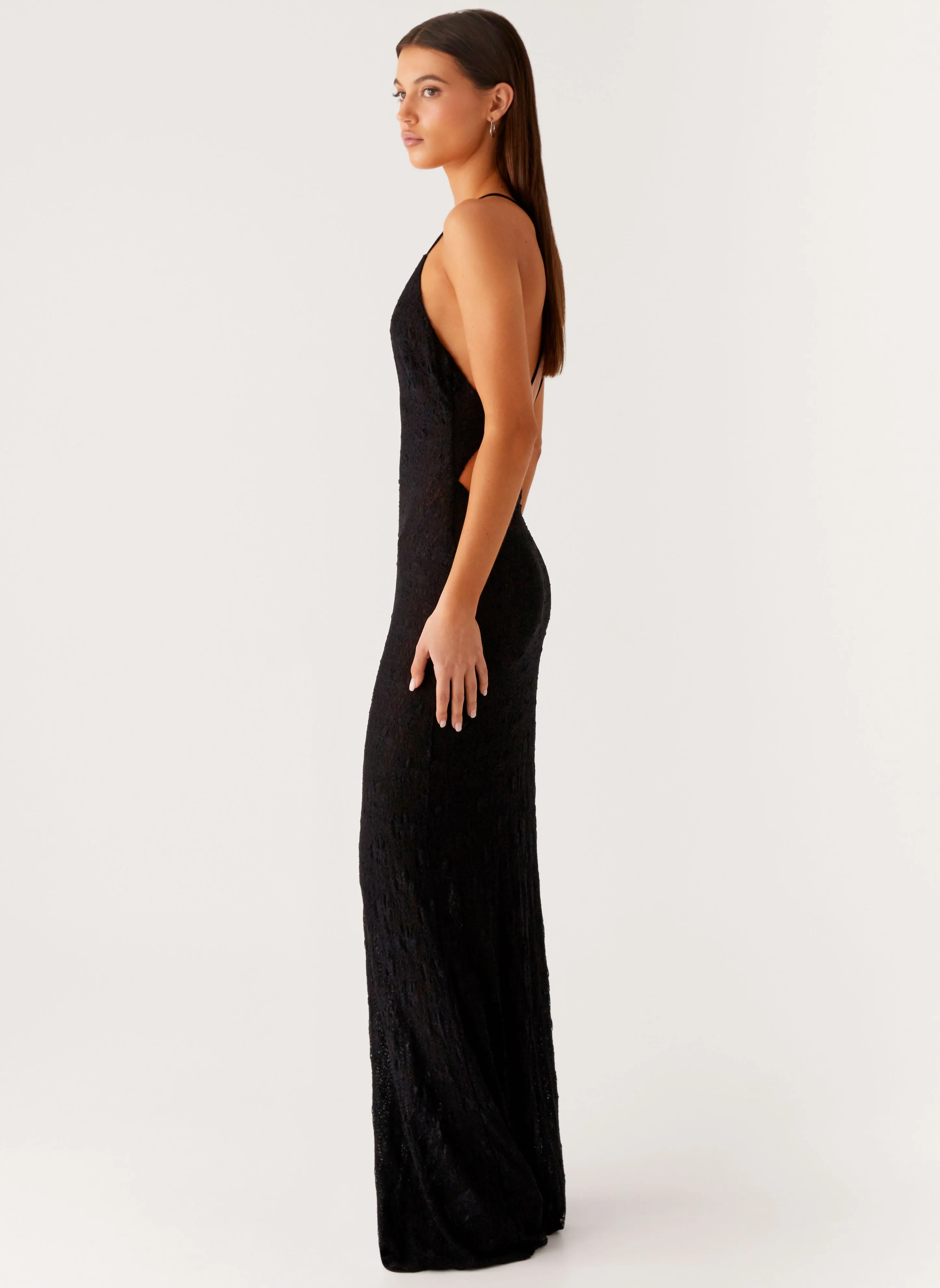 Kylia Maxi Dress - Black Fresh Texture Lightweight and Breezy