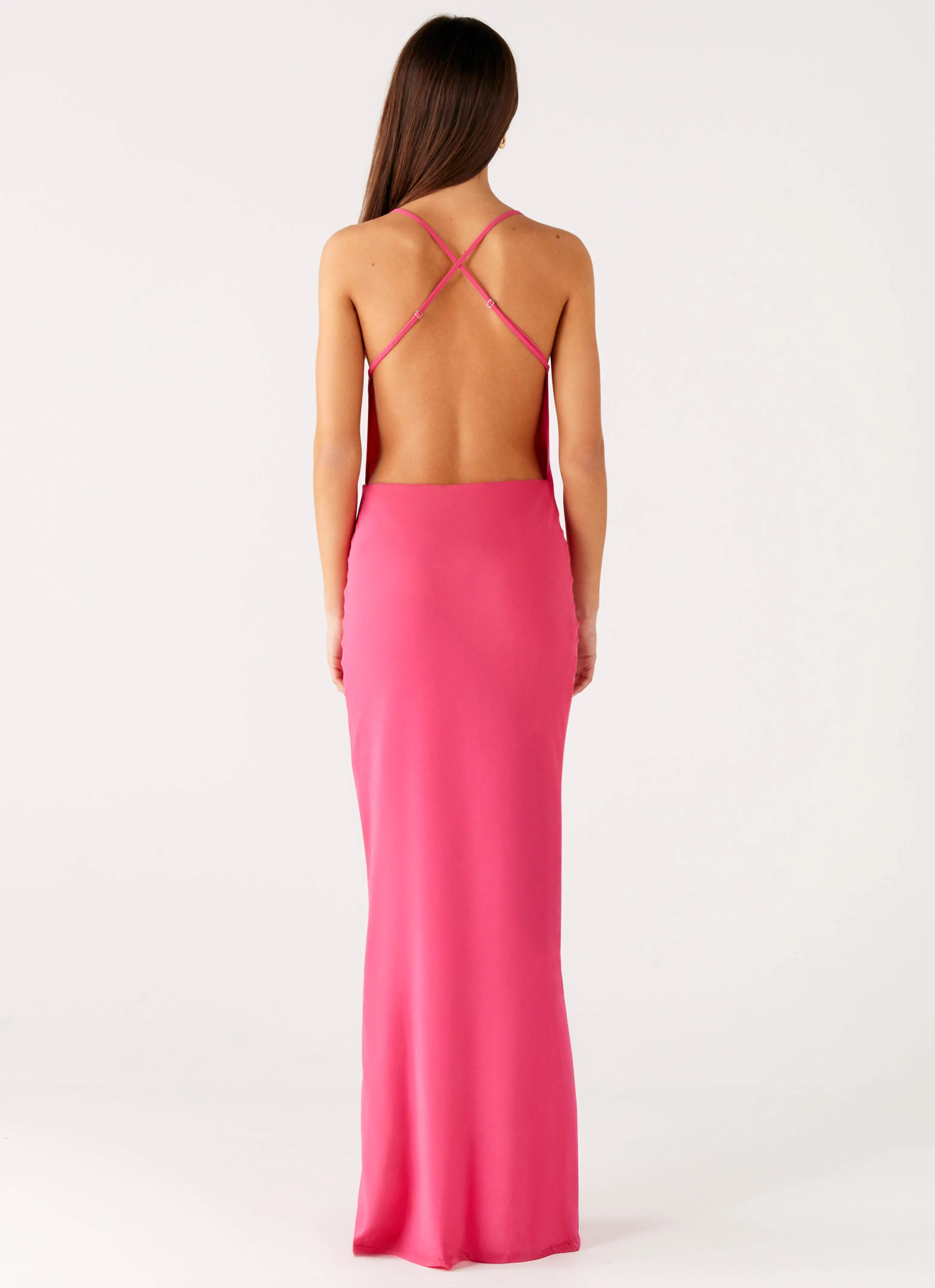 Pure Heart Cowl Maxi Dress - Fuchsia Casual Chic Wear Chic casual