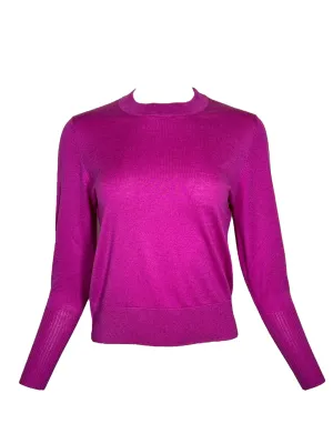 PUROTATTO SILK & CASHMERE CREW SWEATER - CICLAMONI
