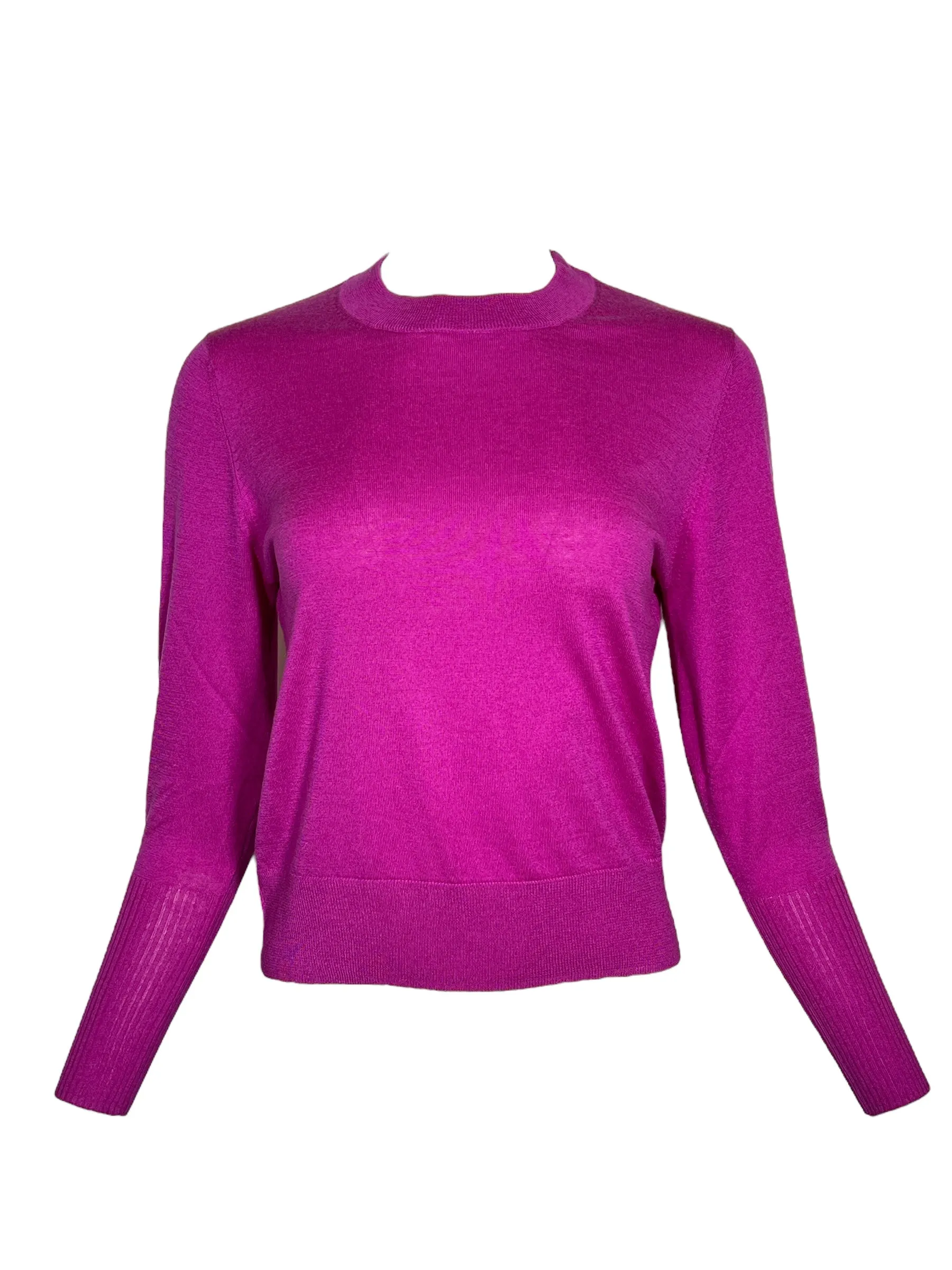 PUROTATTO SILK & CASHMERE CREW SWEATER - CICLAMONI