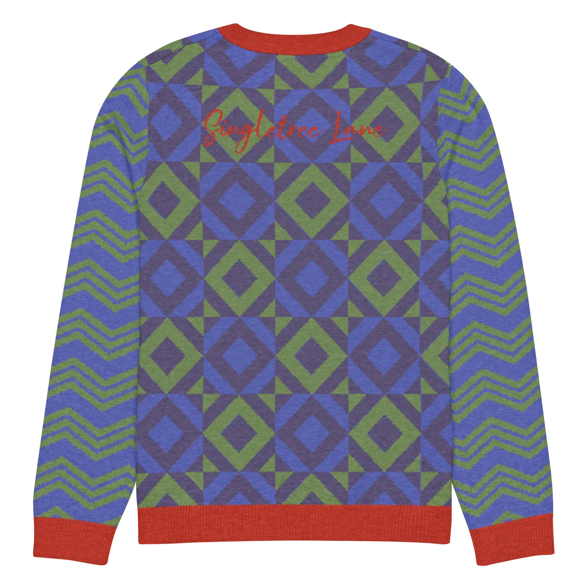 Purple Eclectic Tide Knitted Crewneck Sweater