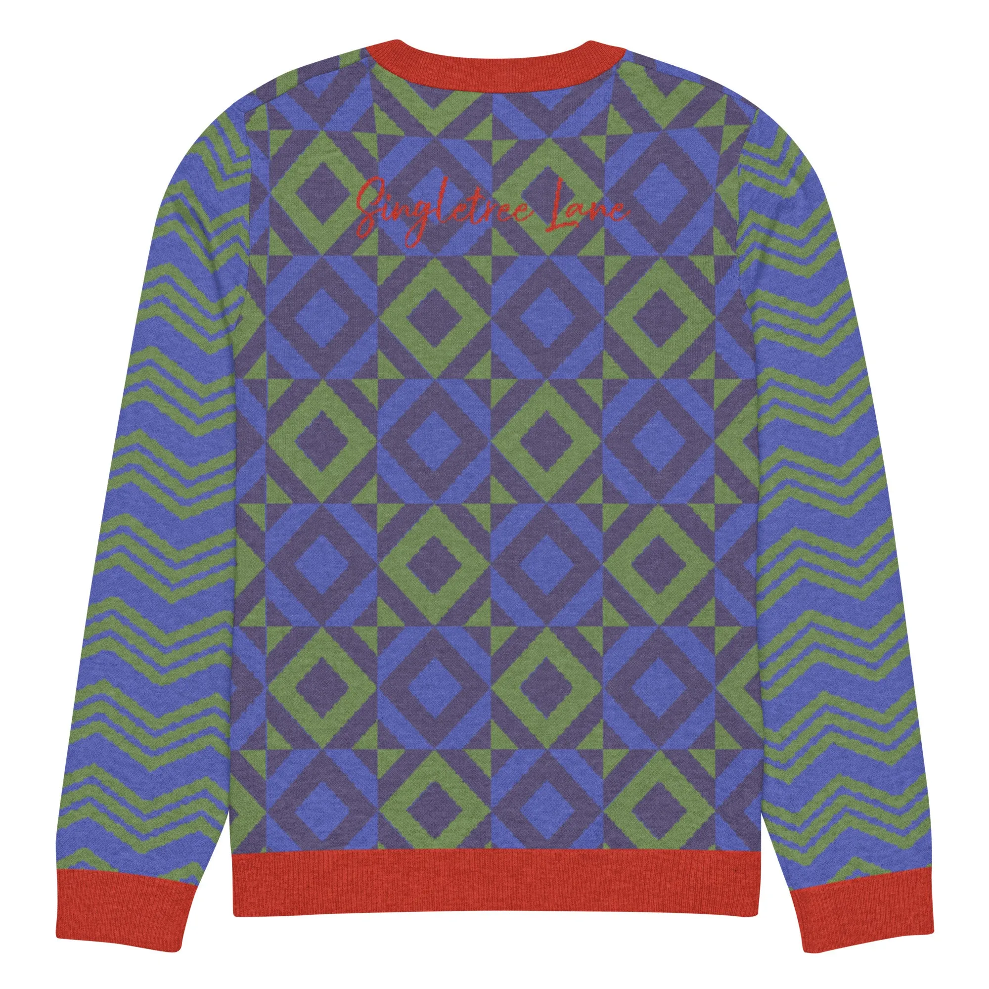 Purple Eclectic Tide Knitted Crewneck Sweater