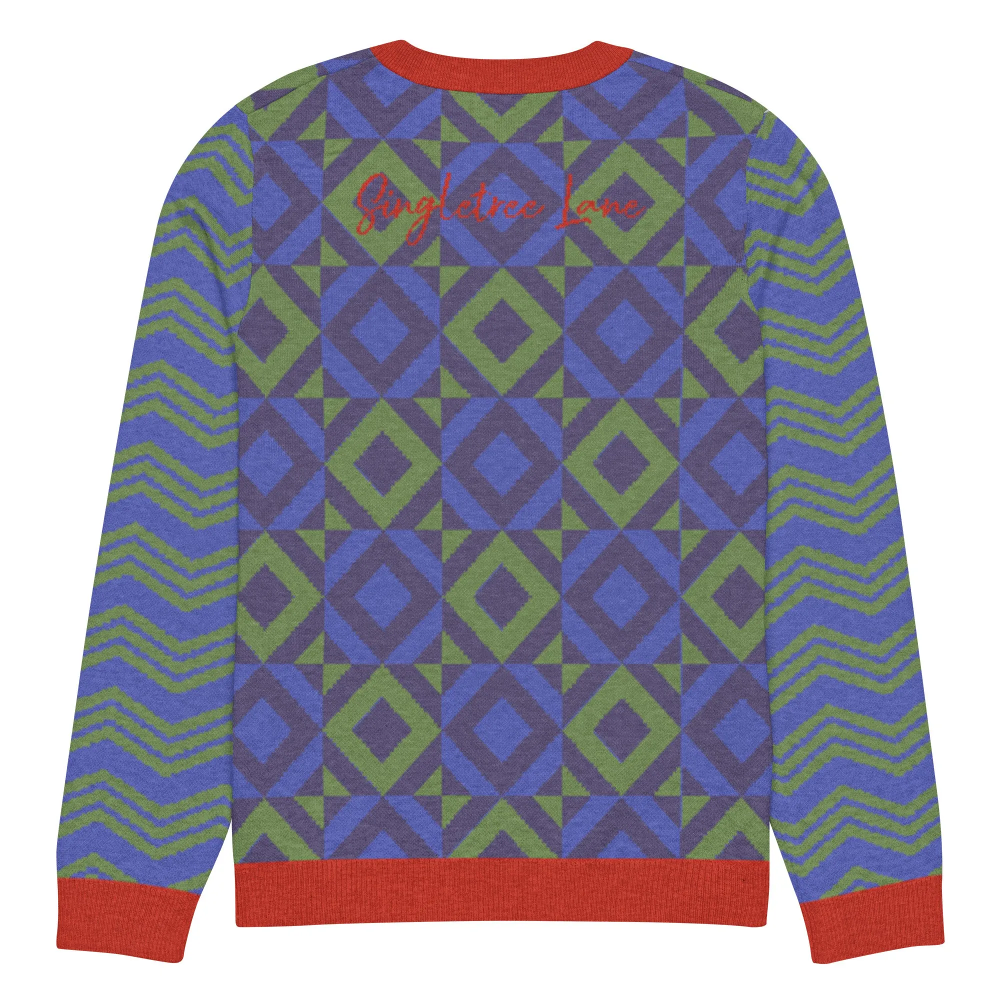 Purple Eclectic Tide Knitted Crewneck Sweater