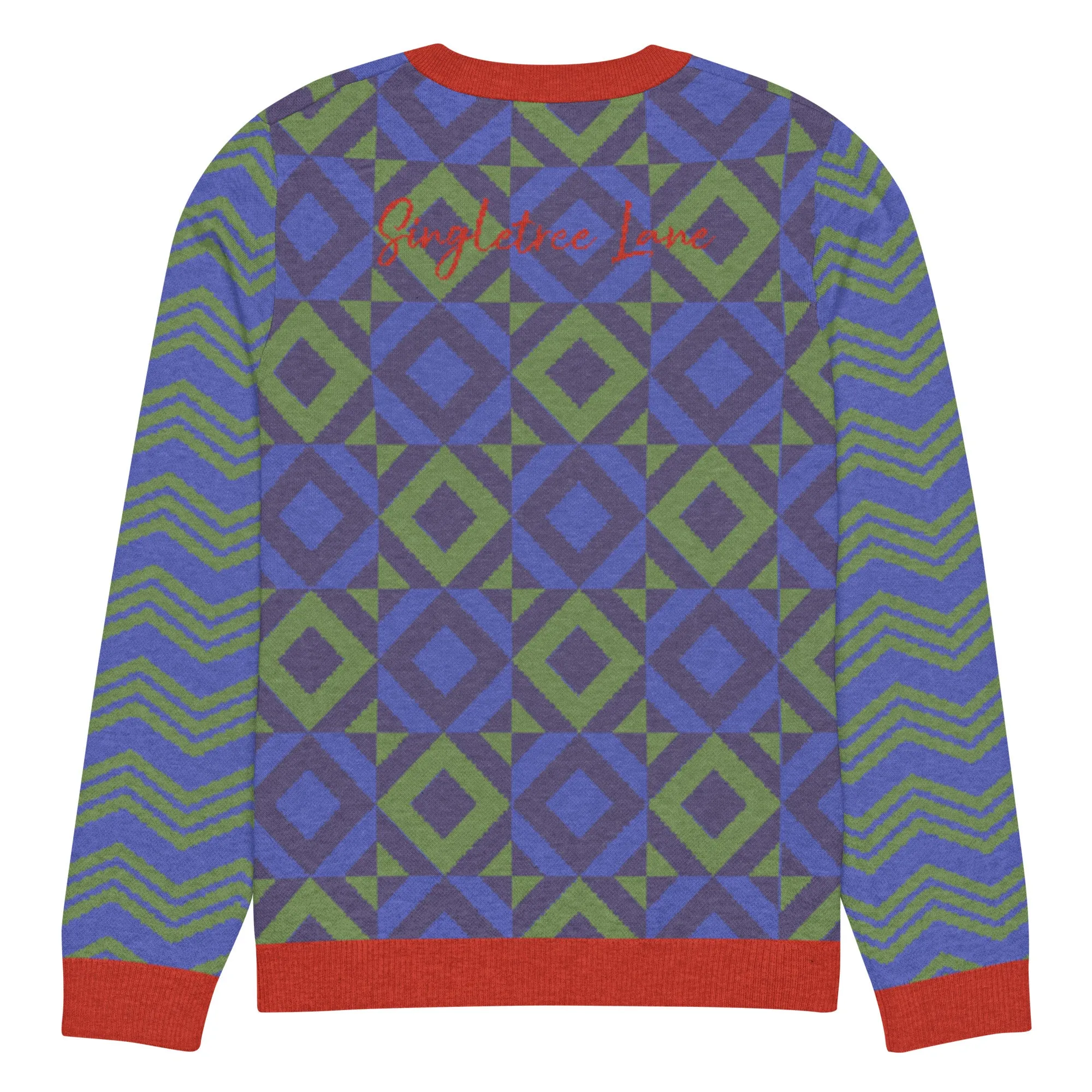 Purple Eclectic Tide Knitted Crewneck Sweater