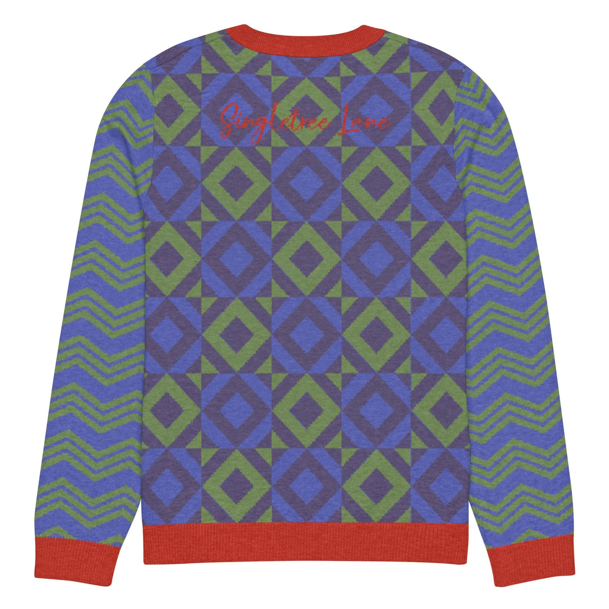 Purple Eclectic Tide Knitted Crewneck Sweater